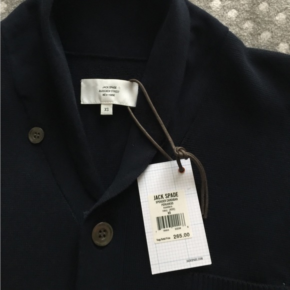 Jack Spade Navy Blue Spender Cardigan Sweater Button Up Sz XS $265 USD - Picture 3 of 7